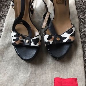Authentic Vintage Valentino Cheetah Pony Fur Wedge
